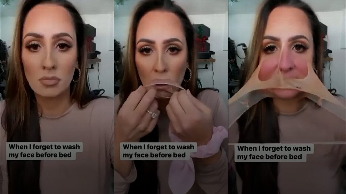 Vídeo de mulher retirando maquiagem viraliza nas redes sociais e médica