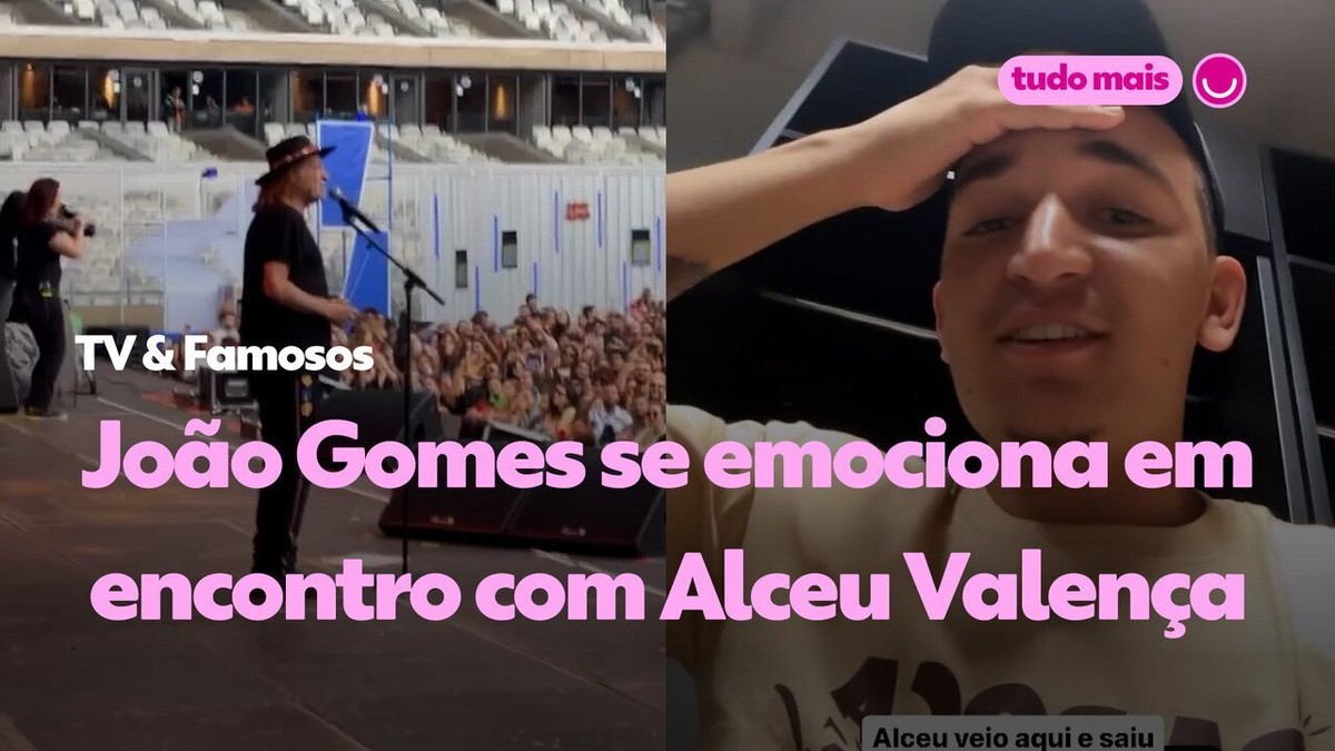 João Gomes se emociona ao encontrar Alceu Valença nos bastidores de