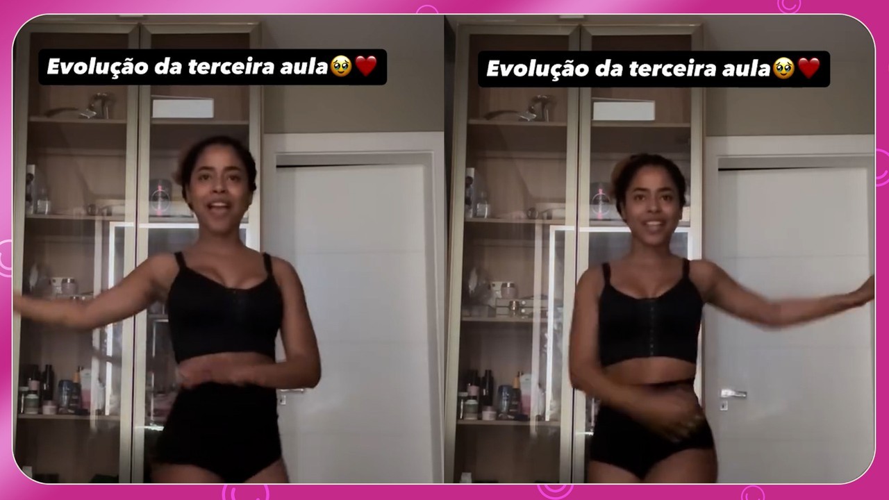 Lorena Maria faz aula de samba e comemora: 'Não conseguia nem mexer o braço junto com as pernas'