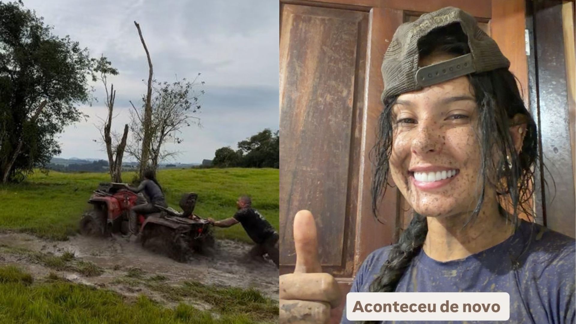 Ana Castela passa sufoco com trator atolado na lama