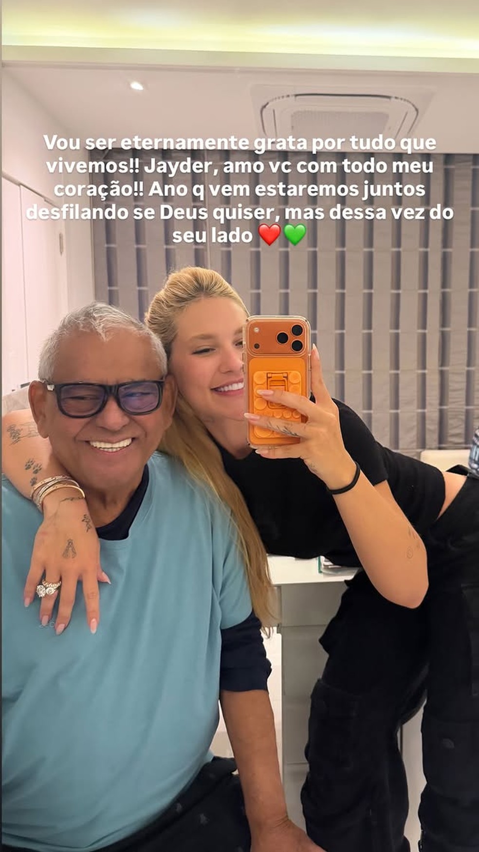 Virginia Fonseca agrade a Jayder Soares pela parceria na Grande Rio — Foto: Reprodução/Instagram