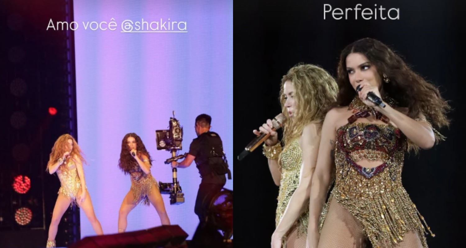 Anitta celebra participação em show de Shakira e se declara: 'Amo você'