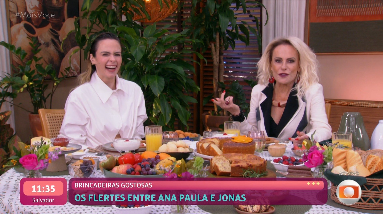 Ana Paula se surpreende ao ver beijo entre Jordana e Jonas: "Negócio esquentou"