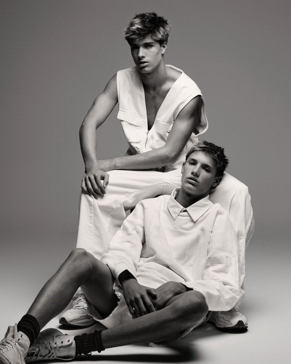 Gêmeos de Fernanda Lima e Rodrigo Hilbert estreiam como modelos — Foto: Divulgação/Hudson Rennan