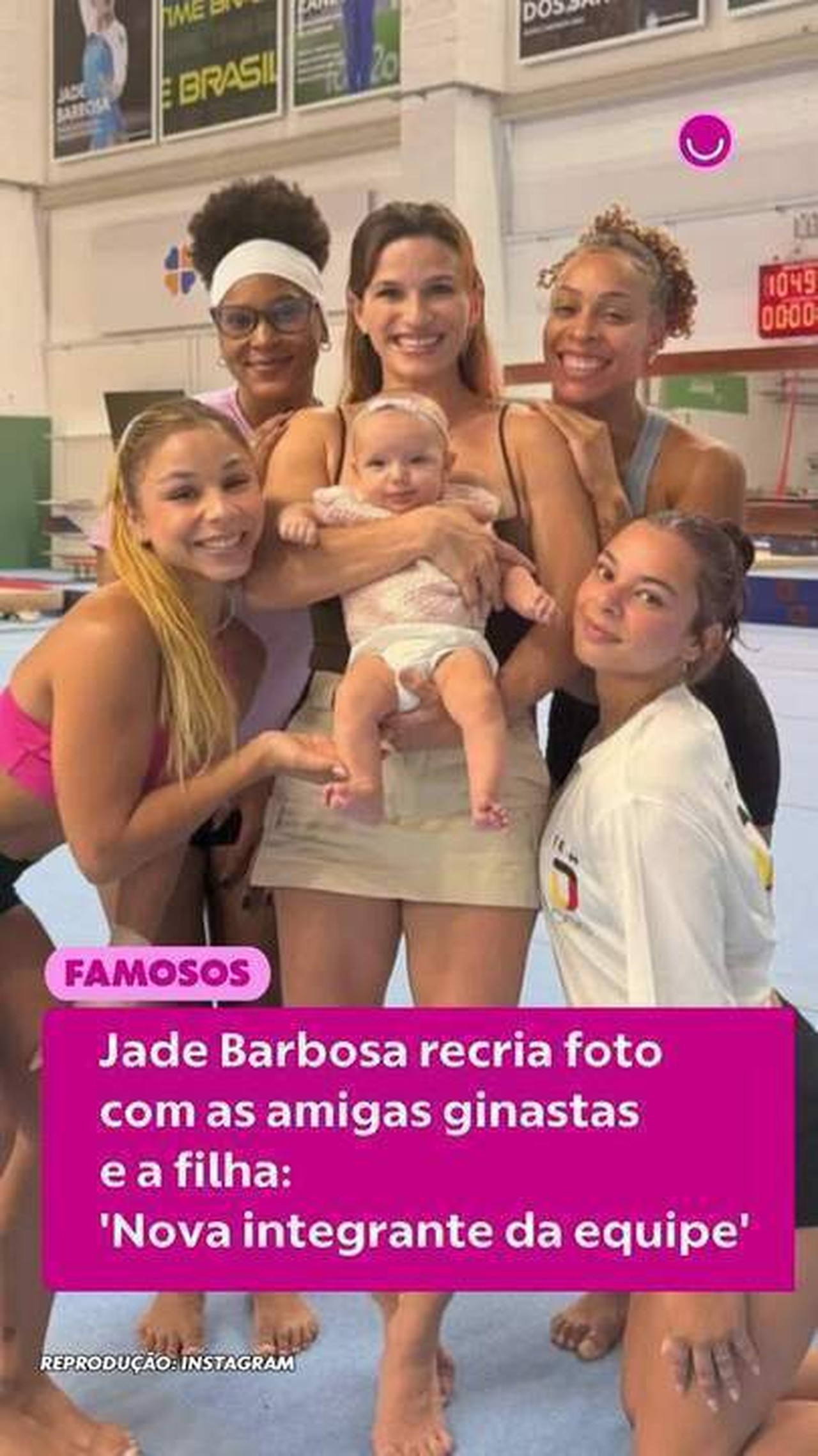 Jade Barbosa leva filha de 5 meses ao Troféu Brasil de Ginástica: 'Show de fofura'