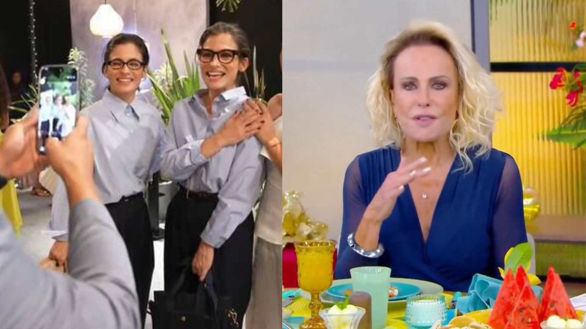 Ana Maria Braga comenta semelhança de Renata Vasconcellos com a irmã gêmea: 'Até a voz'