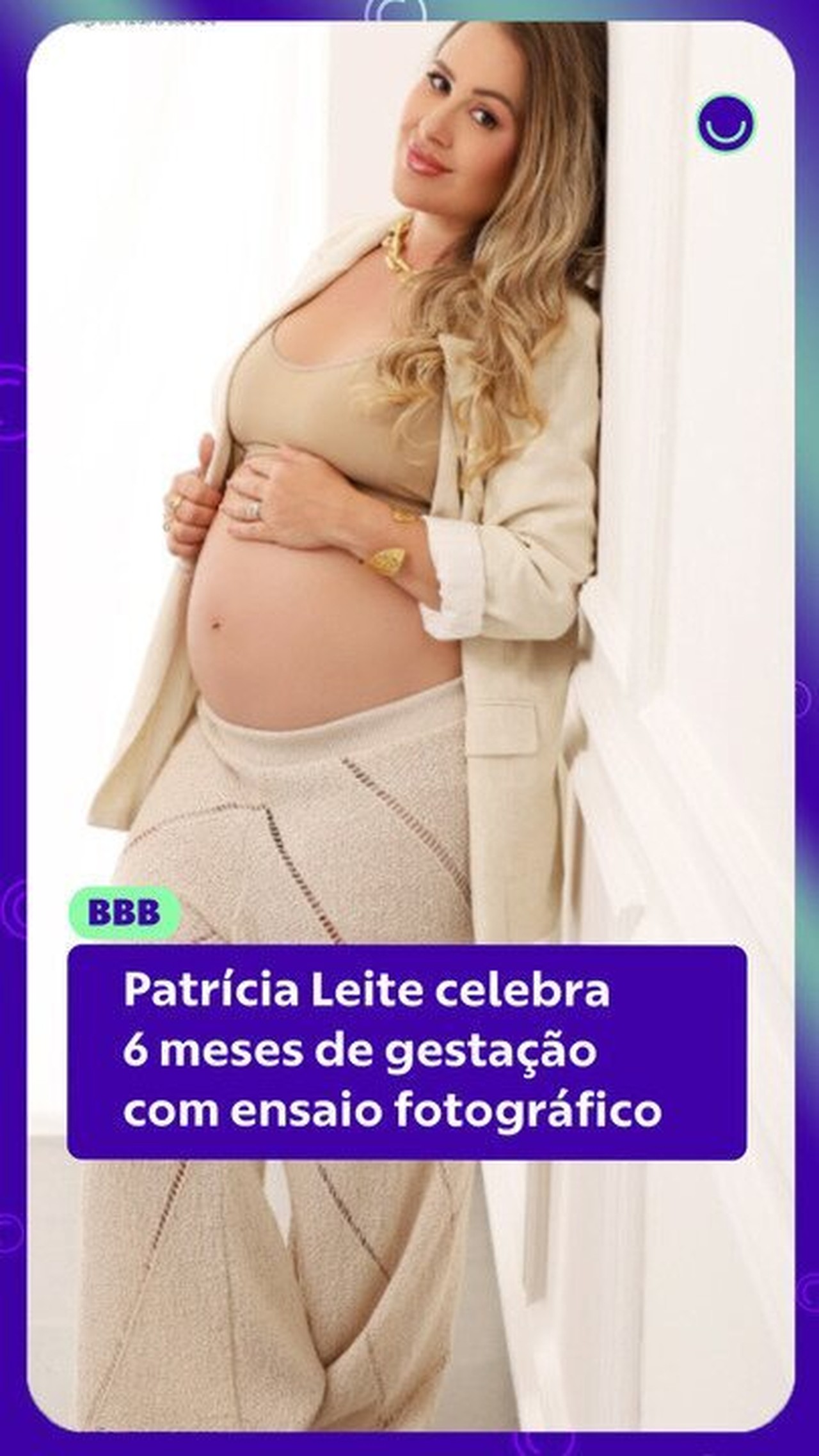 Patrícia Leitte celebra 6 meses de gestação com ensaio fotográfico: 'Milagre crescendo dentro de mim'