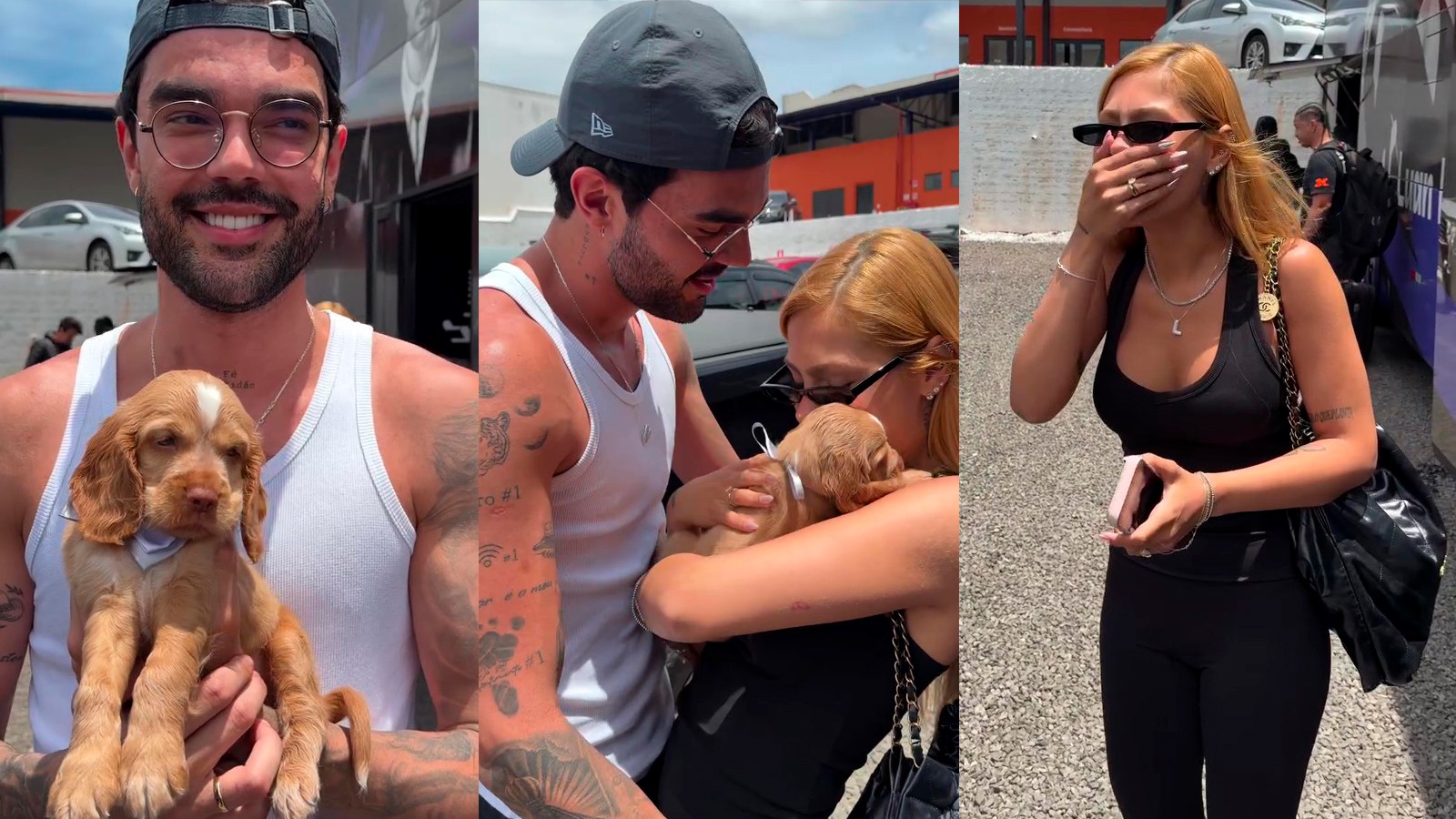 Luan Pereria dá cachorro de presente para namorada: 'Nosso filho'