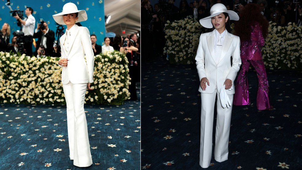 Stylist de Zendaya se surpreende com looks idênticos no Met Gala: 'Morrendo com isso' — Foto: Reuters