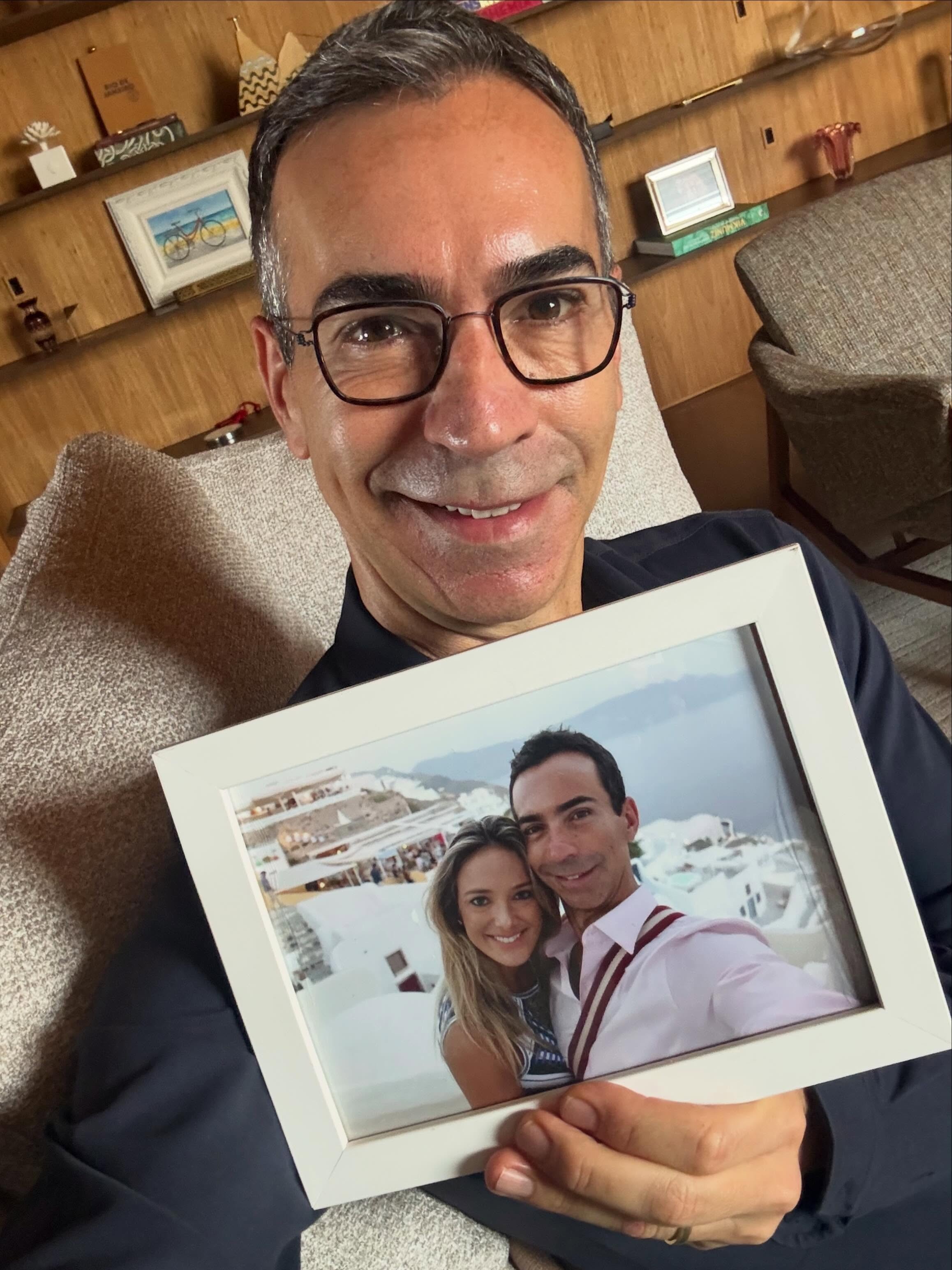 César Tralli celebra Dia dos Namorados à distância com Ticiane Pinheiro