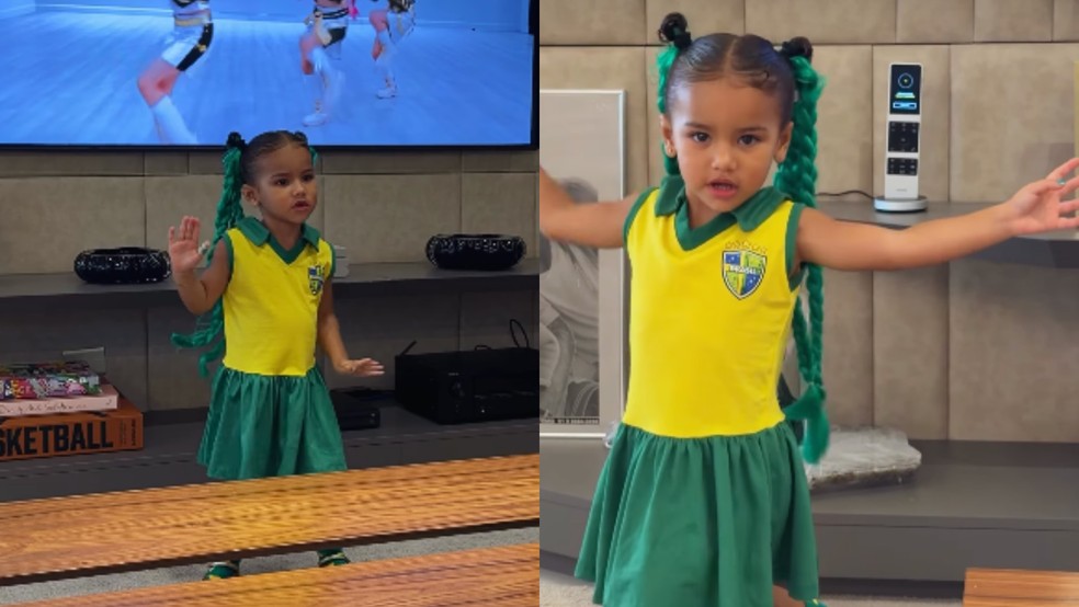 Bruna Biancardi encanta ao mostrar Mavie dançando K-pop — Foto: Reprodução do Instagram