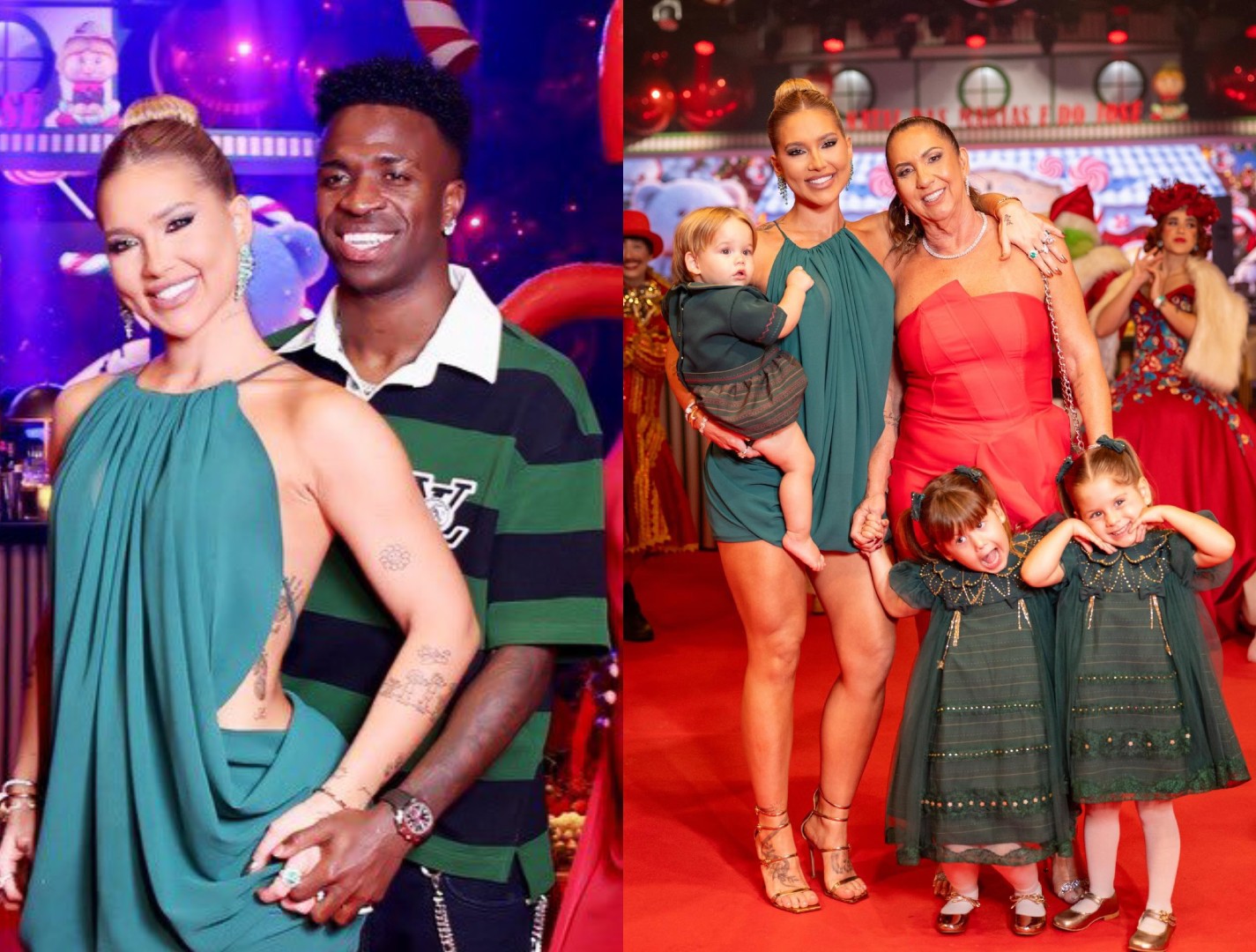 Vem bebê aí? Veja famosas que não ligaram para superstição da web e usaram verde no Natal