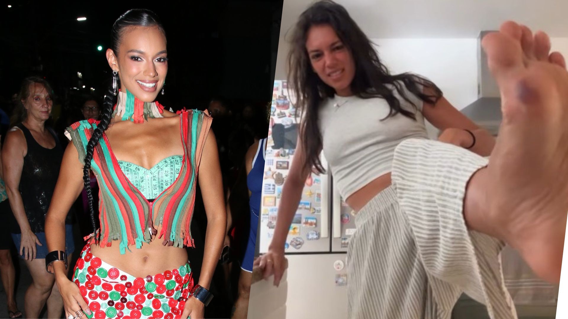 Alane Dias mostra perrengue com pés machucados após ensaio da Grande Rio