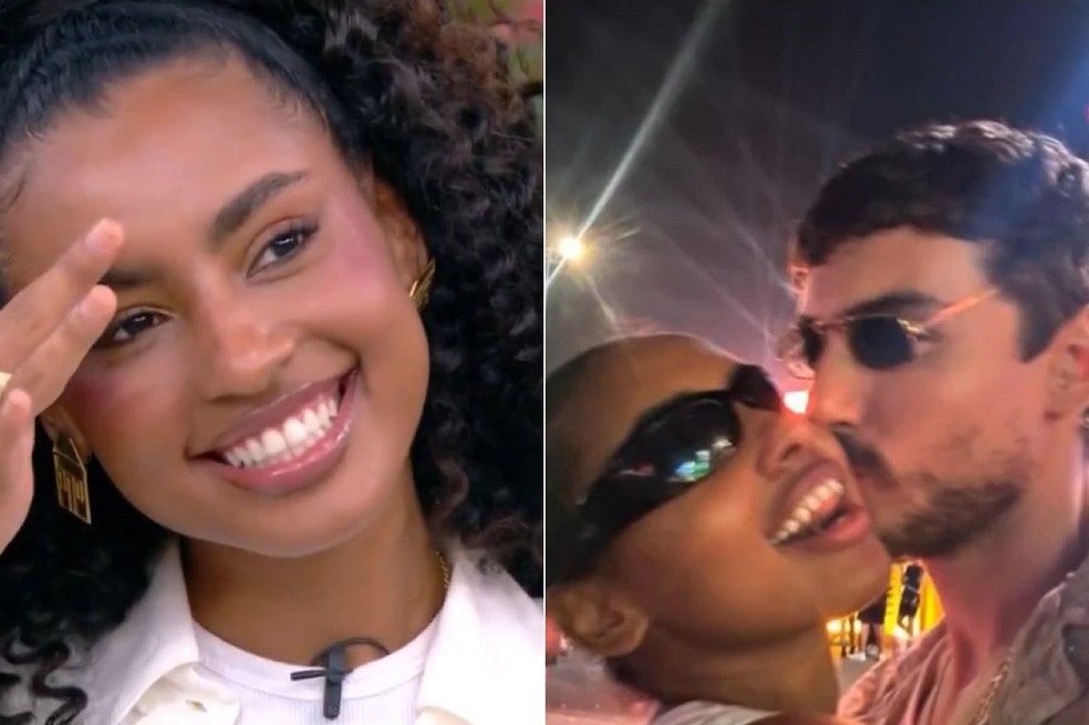 Gabz assume namoro com Jaffar Bambirra no Mais Você — Foto: Globo