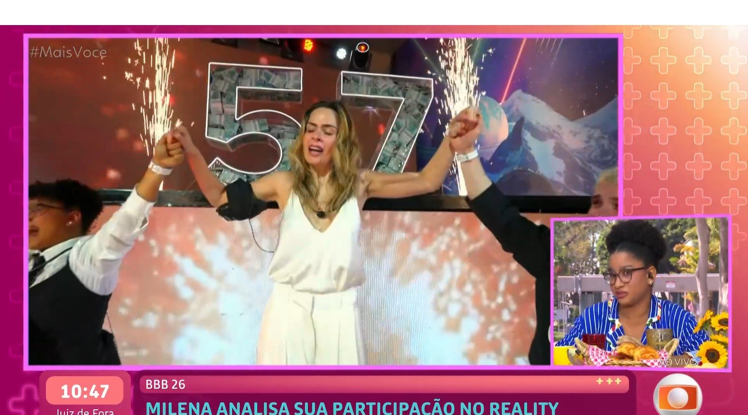 Milena comenta 'título' de 'Pipoca do ano' e se emociona ao rever Final do BBB 26: 'É uma honra'