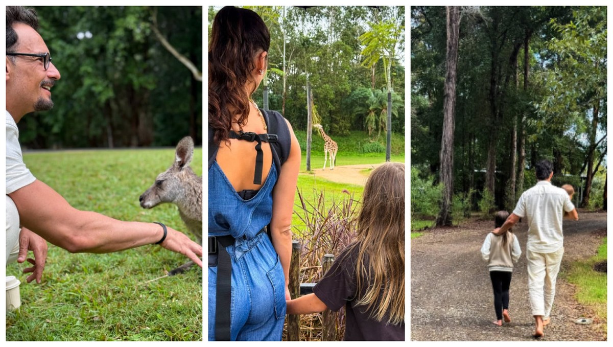 Rodrigo Santoro abre álbum de fotos de passeio ao lado das filhas e Mel Fronckowiak