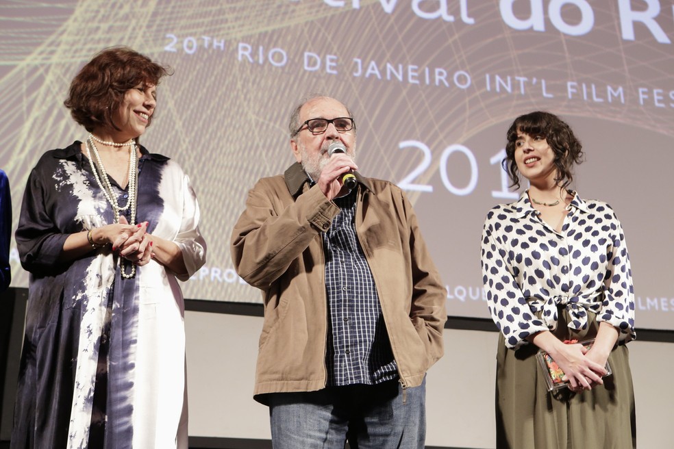Flora Diegues, Cacá Diegues e Renata Almeida Magalhães no Festival do Rio, em 2018 — Foto: Rogerio Resende
