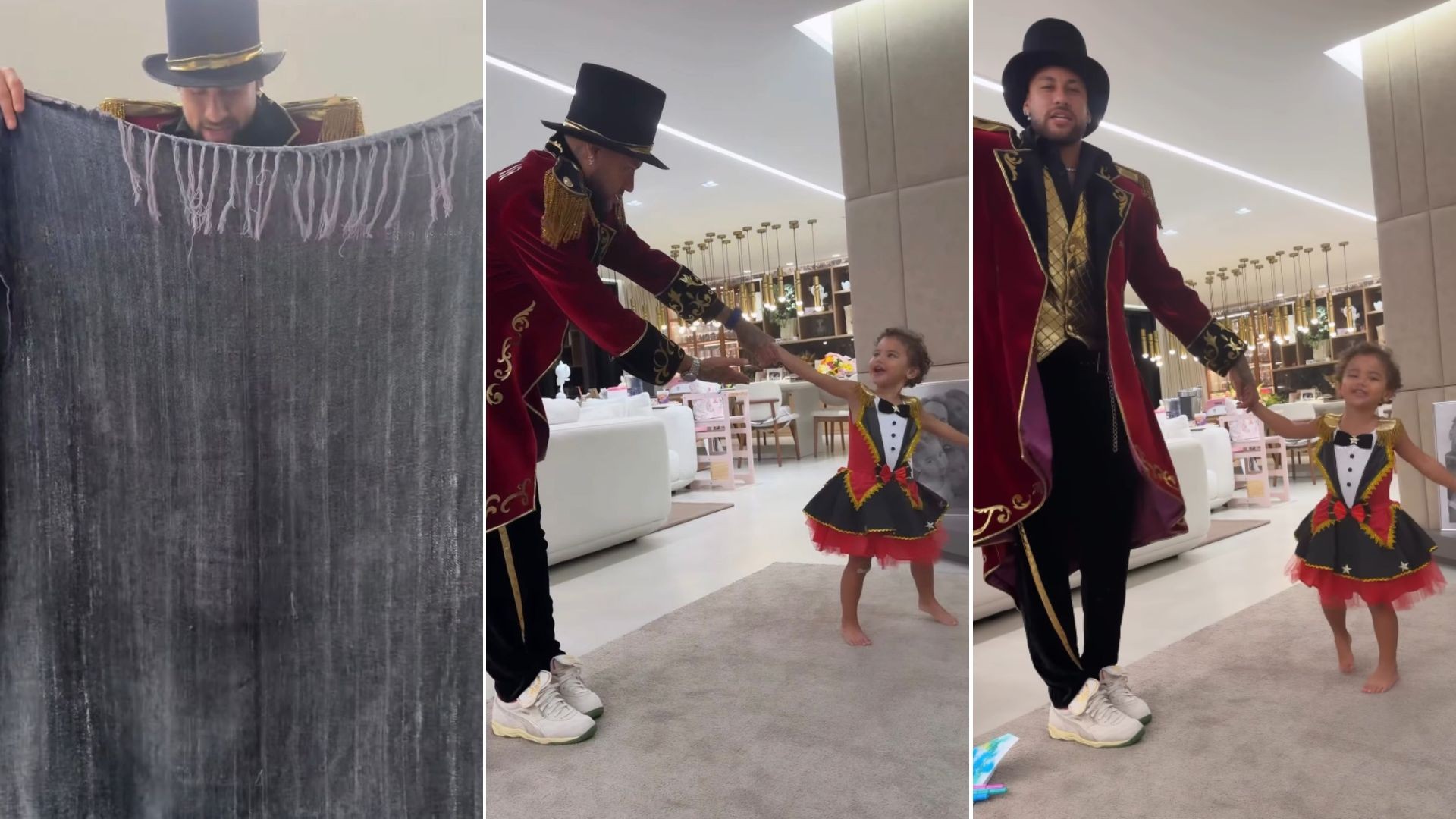 Neymar Jr. surpreende a filha Mavie com 'show de mágica'