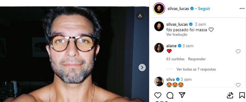 Nas redes sociais, Alane vem deixando comentários carinhosos nas postagens de Lucas — Foto: Reprodução Instagram