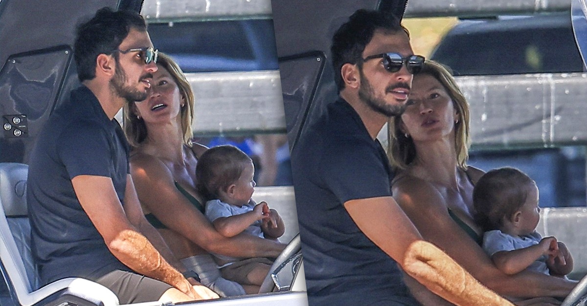 Gisele Bündchen e Joaquim Valente curtem passeio de lancha em Miami junto de River