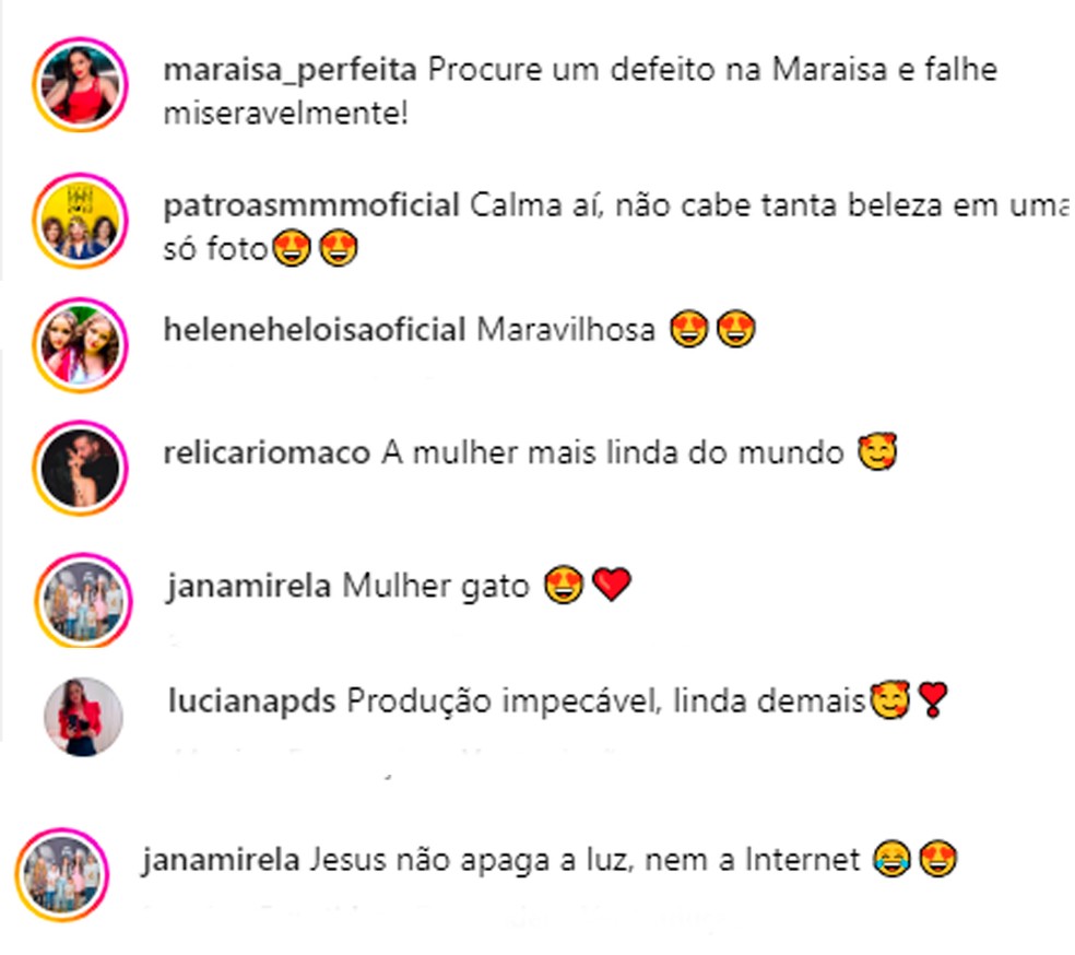 Comentários Maraisa — Foto: Reprodução/Instagram