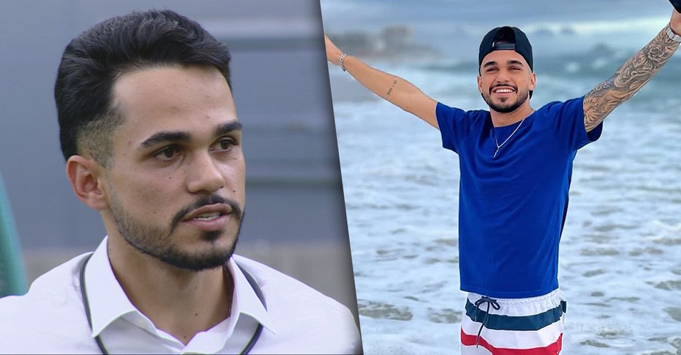 Antes e depois de João Gabriel, do BBB 25 — Foto: Globo / Reprodução / Instagram
