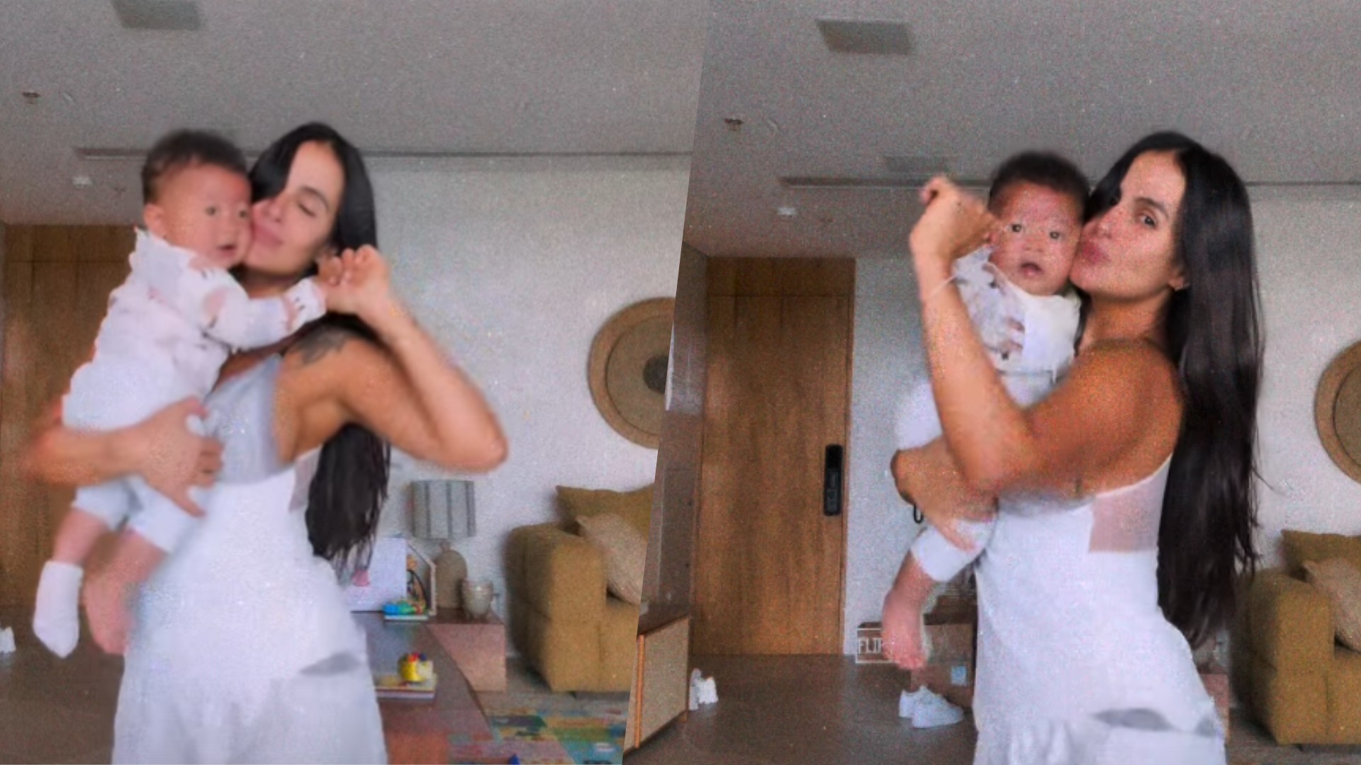 Carol Peixinho dança 'coladinha' com Bento e se derrete: 'Todo dia tem que ter'