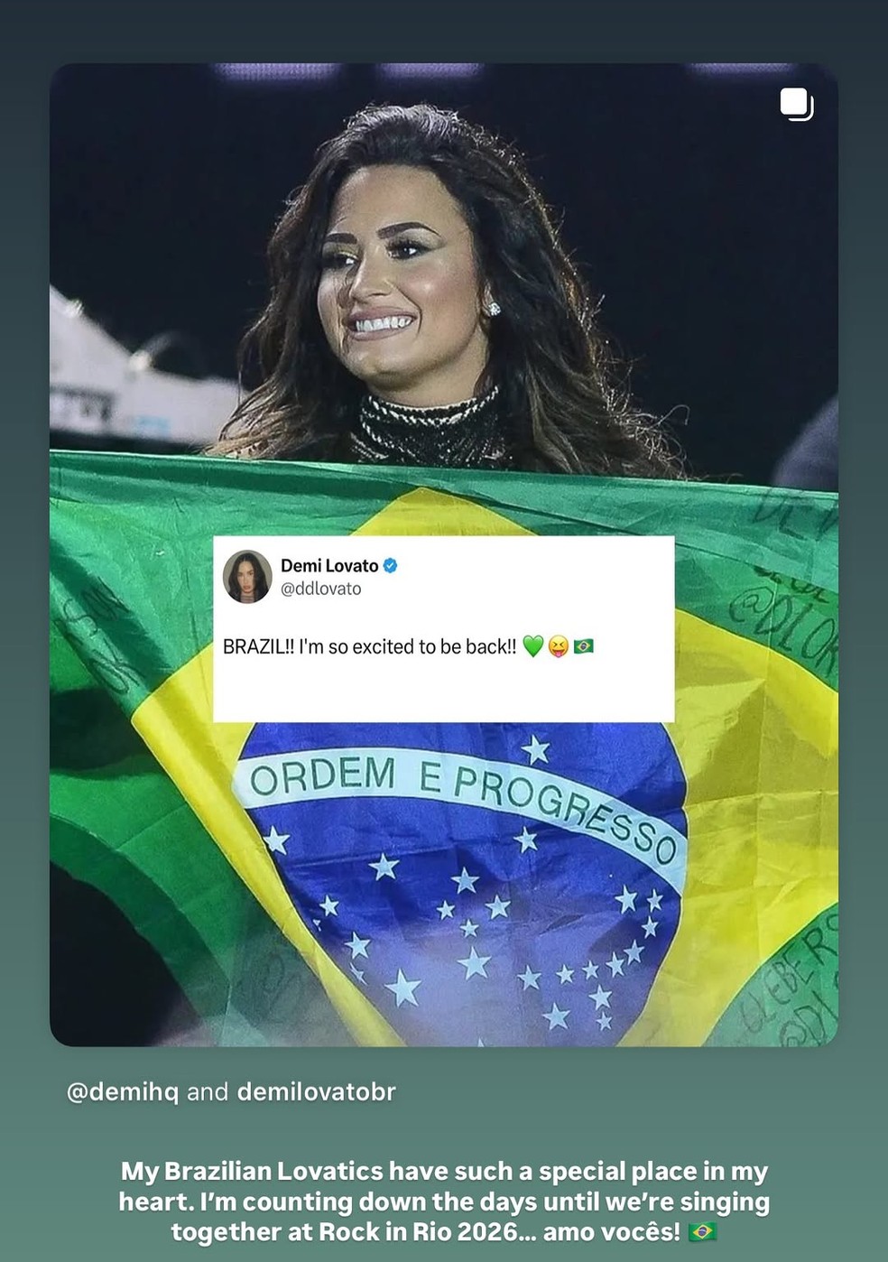 Demi Lovato — Foto: Reprodução do Instagram