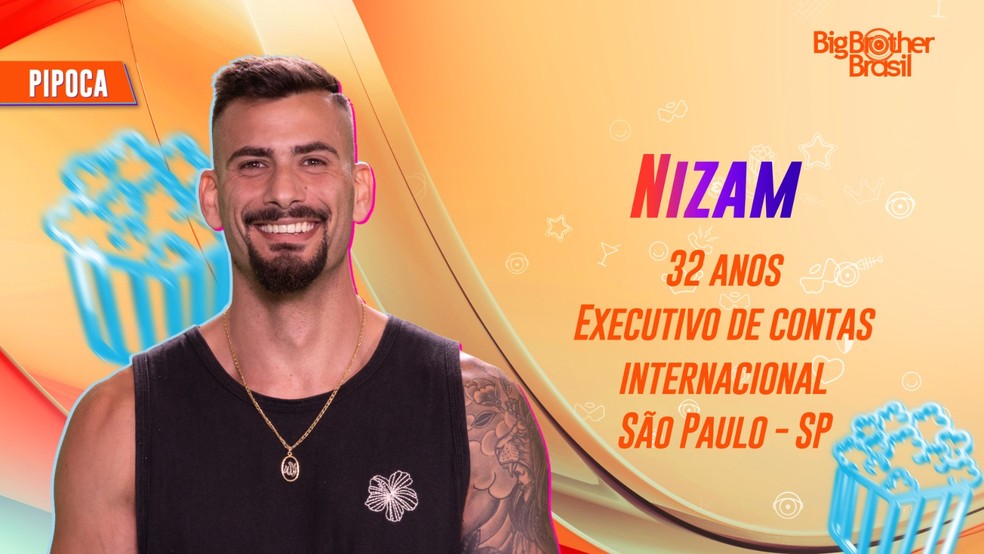 Nizam é participante do BBB 24 no grupo Pipoca — Foto: Globo