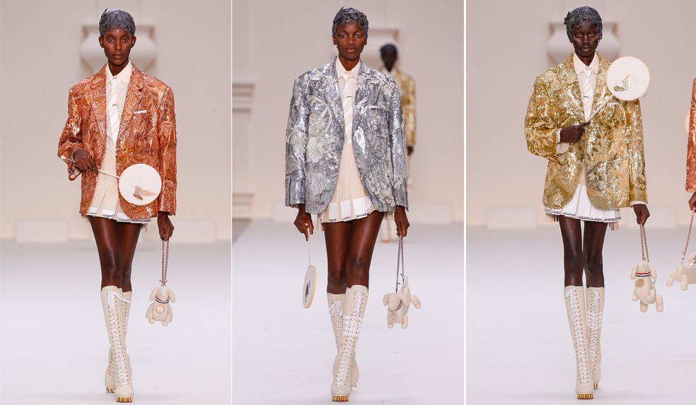 Desfile de Thom Browne na semana de alta-costura de Paris — Foto: Reprodução/Instagram