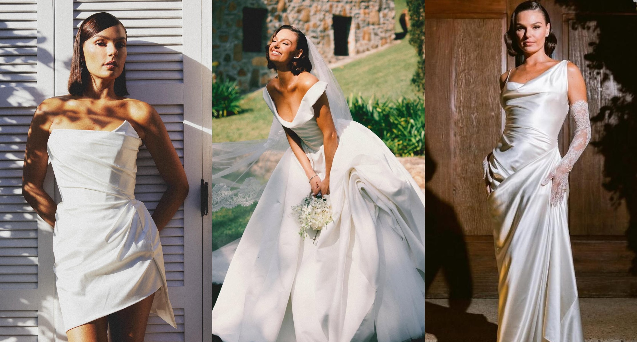 Qual dos três vestidos de casamento de Isis Valverde você mais gostou? Vote!