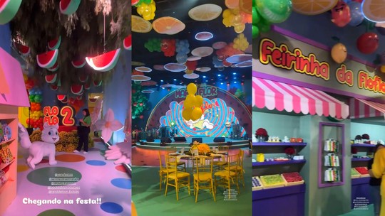 Virginia e Z Felipe renem famlia em festa de aniversrio de 2 anos de Maria Flor