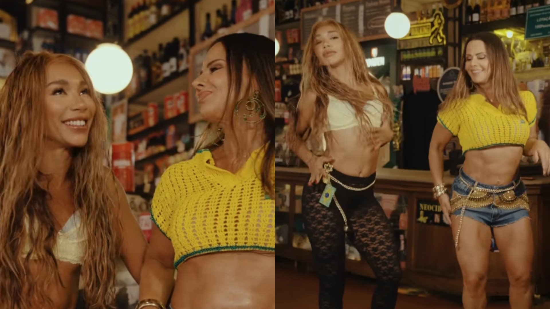 Viviane Araujo e Aline Maia se jogam no samba com coreografia especial para a Copa do Mundo