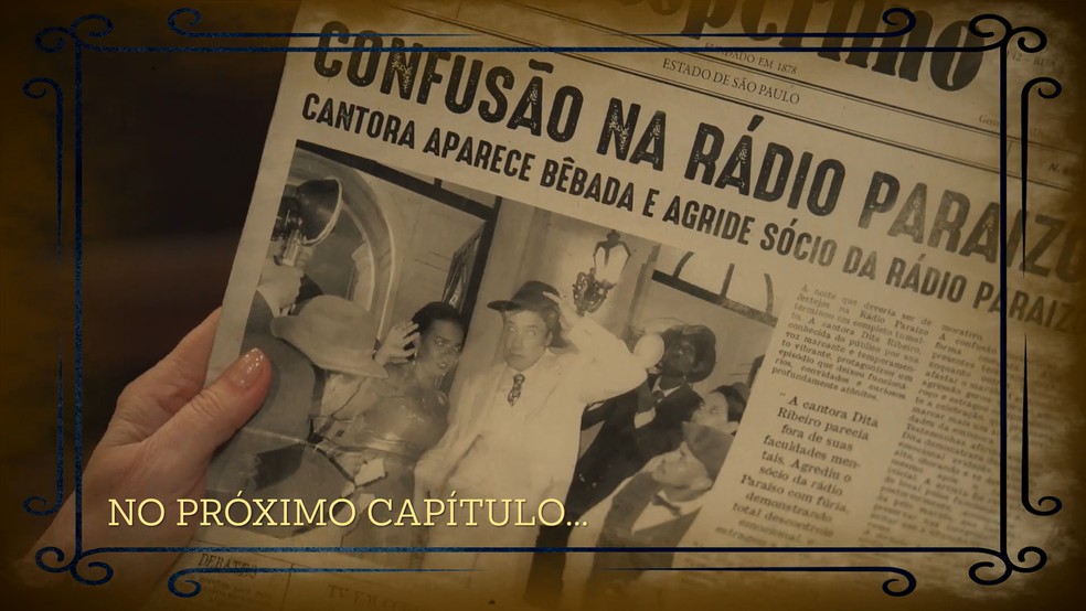 Dita decreta vitória de Ernesto após ver sua foto no jornal: 'Conseguiu’ — Foto: Reprodução/TV Globo