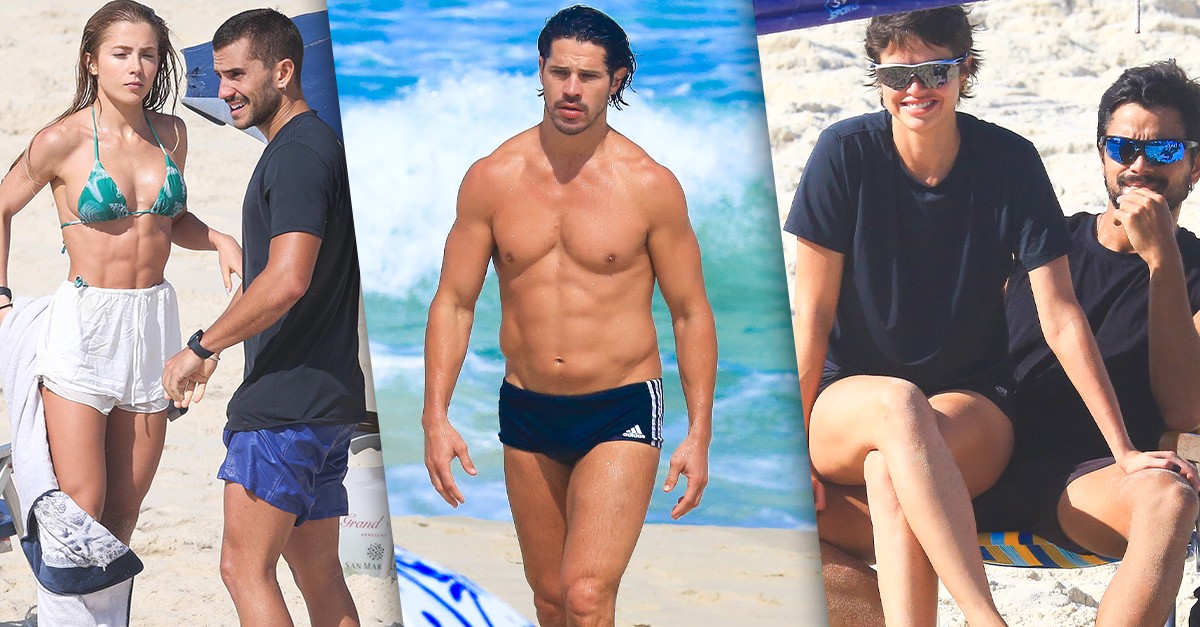 Famosos curtem praia no feriado de São Jorge no Rio de Janeiro