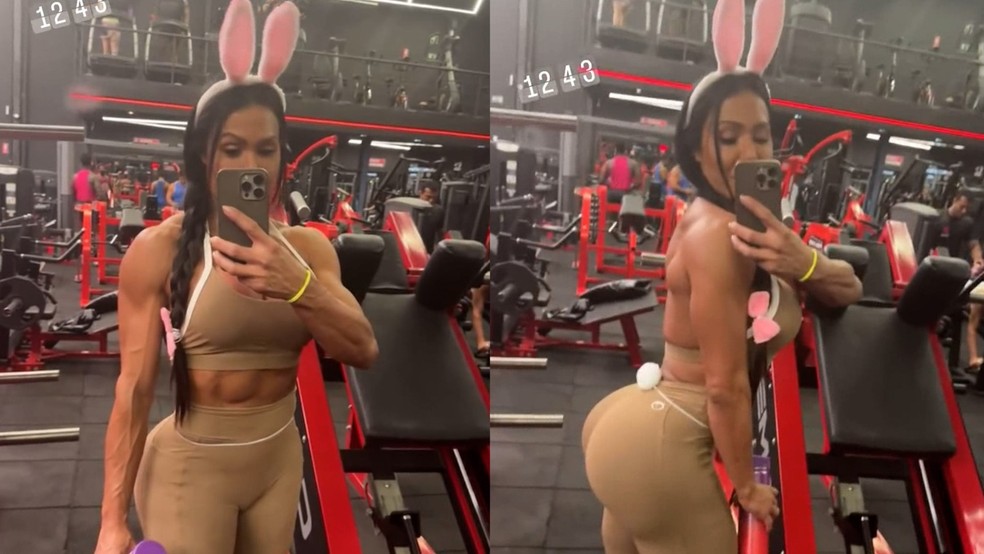 Gracyanne Barbosa malha de 'coelhinha' 'Cada um tem a Páscoa que merece' — Foto: Reprodução/Instagram