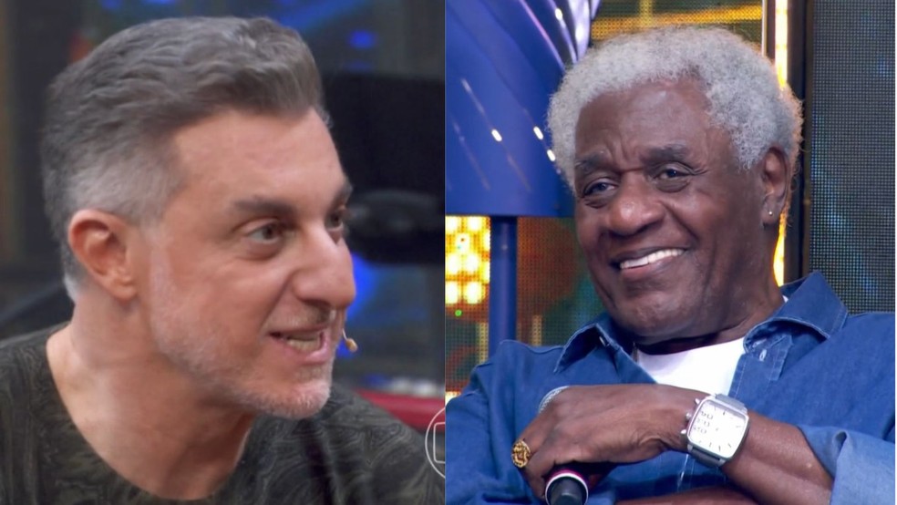 Tony Tornado surpreendeu Luciano Huck ao revelar até quantos anos o pai viveu durante participação no Domingão — Foto: TV Globo