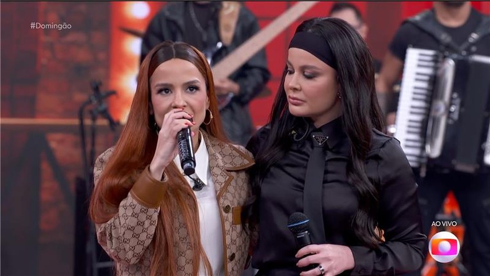 Maiara e Maraisa no Domingão — Foto: globo