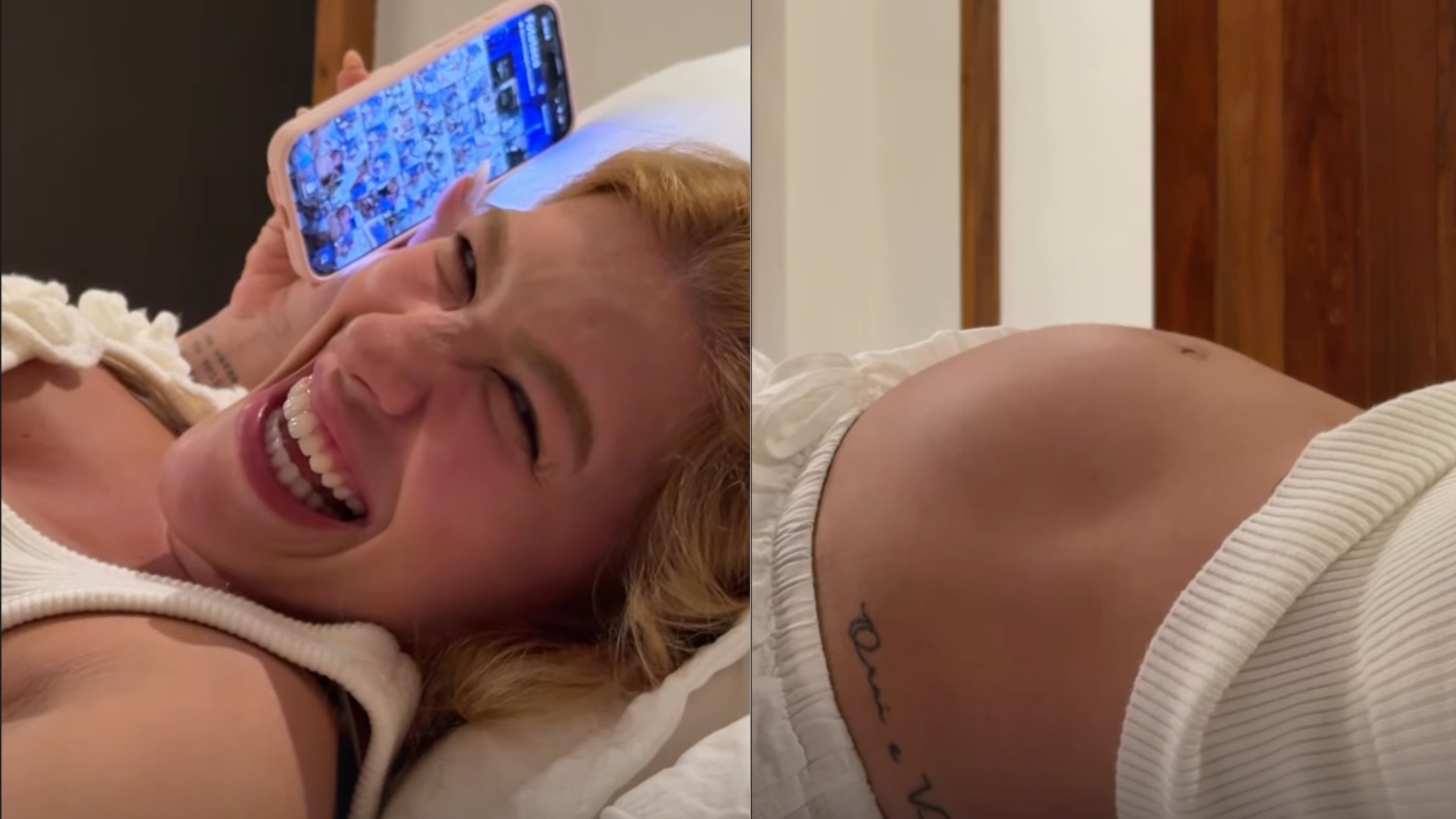 Lore Improta mostra bebê mexendo na barriga