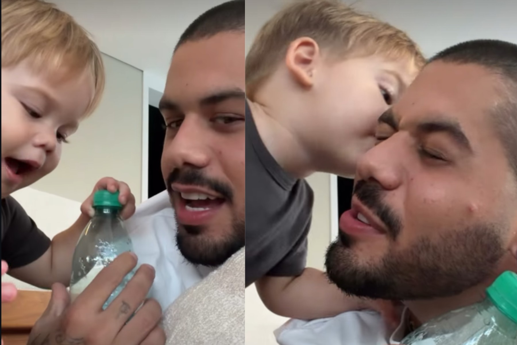 Zé Felipe comapartilha momento fofo de chamego com o filho caçula, José Leonardo