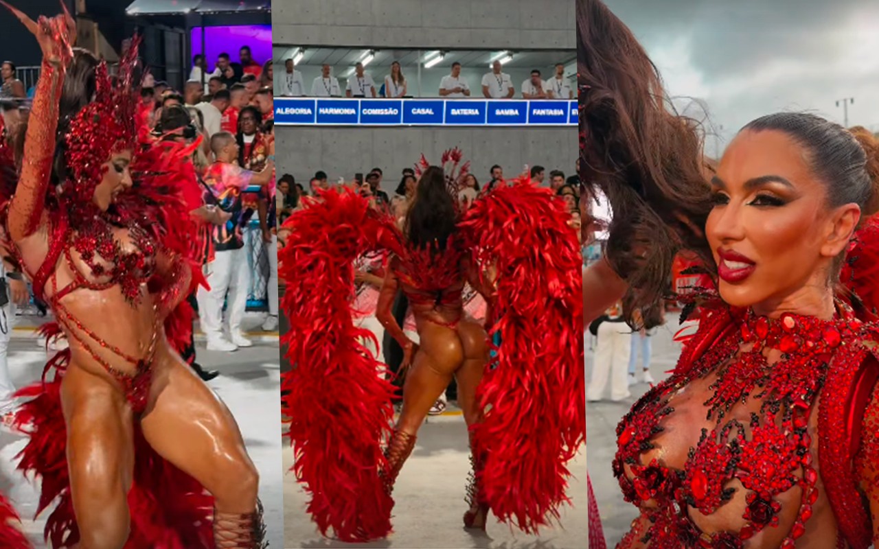 Andrea de Andrade tira a fantasia após desfile da Porto da Pedra e dispara: 'Melhor sensação do mundo'