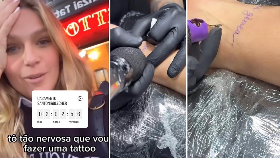 Às vésperas do casamento, Isabella Santoni faz nova tatuagem 'Alma gêmea' — Foto: Reprodução/Instagram