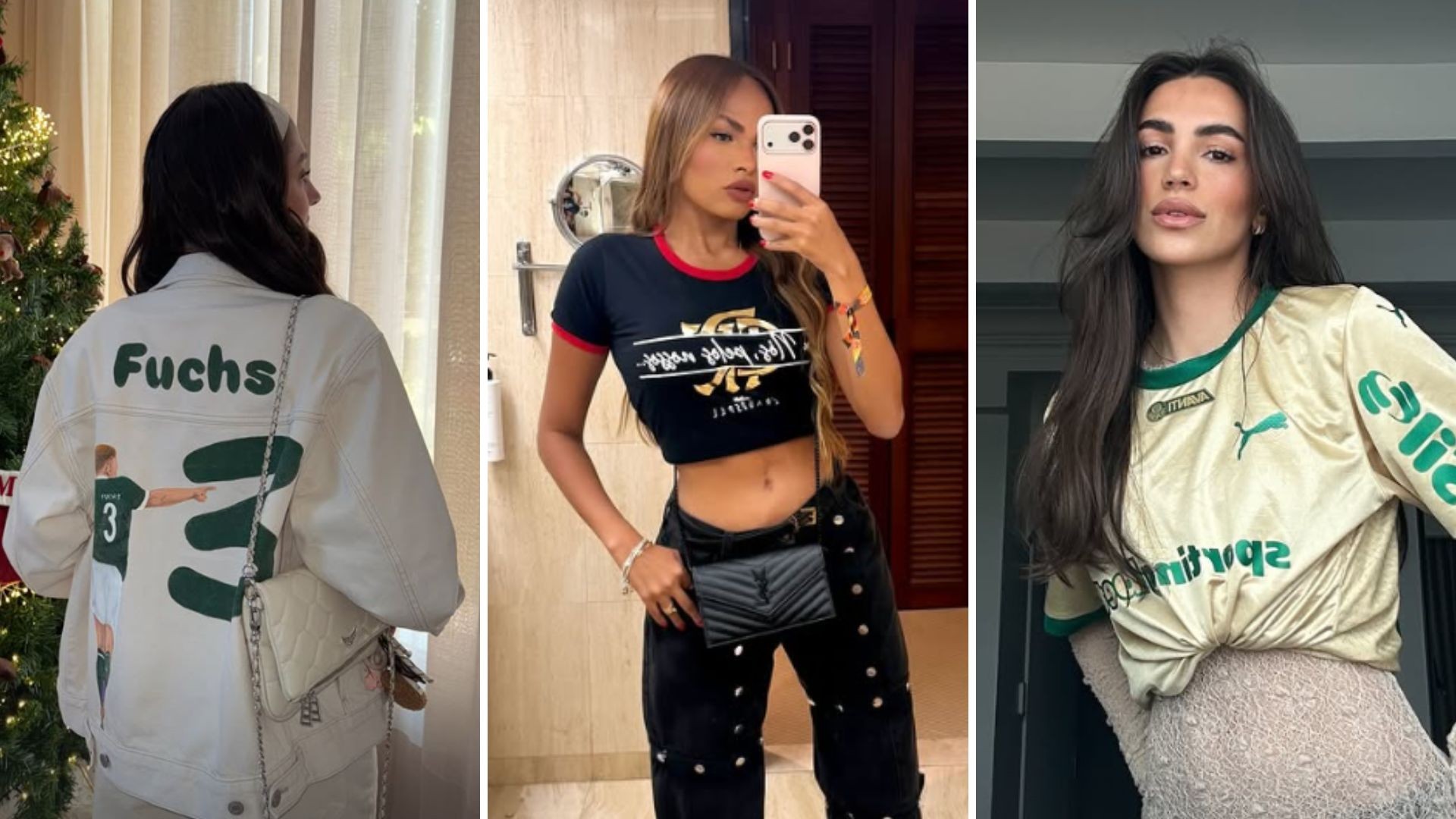 Mulheres de jogadores do Flamengo e Palmeiras aumentam torcida na final da Libertadores