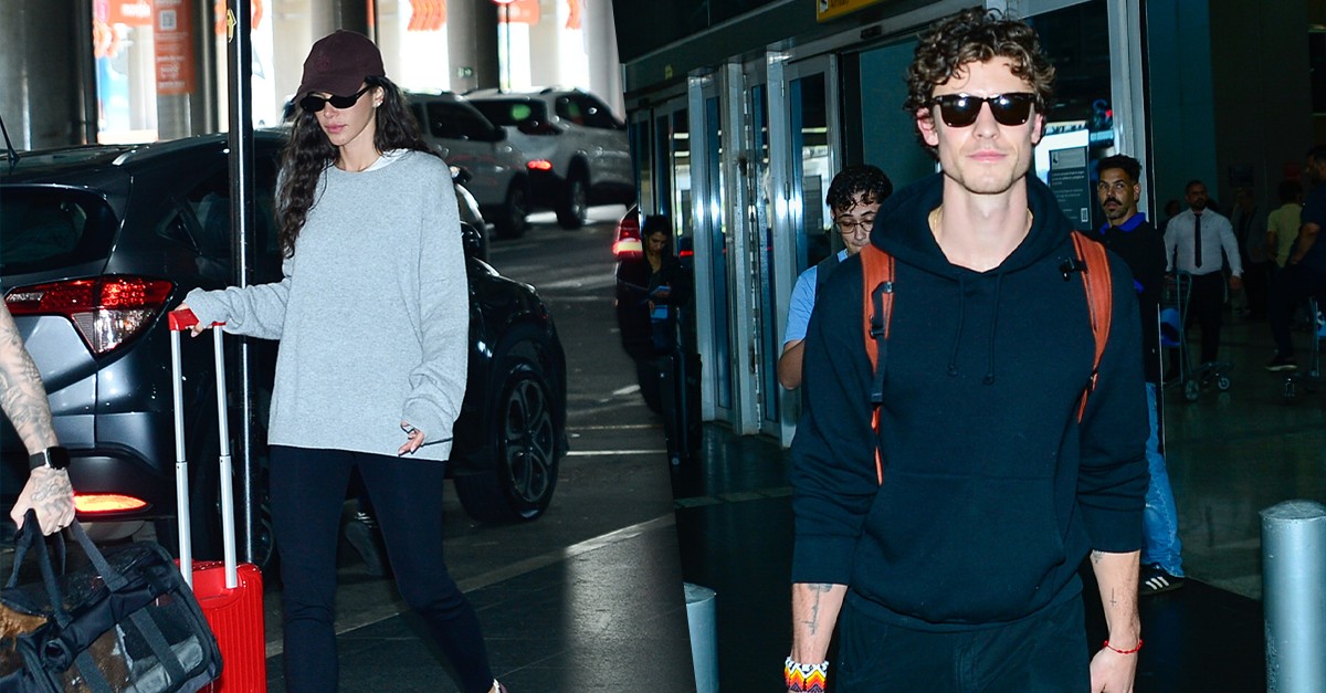 Bruna Marquezine e Shawn Mendes desembarcam no Brasil