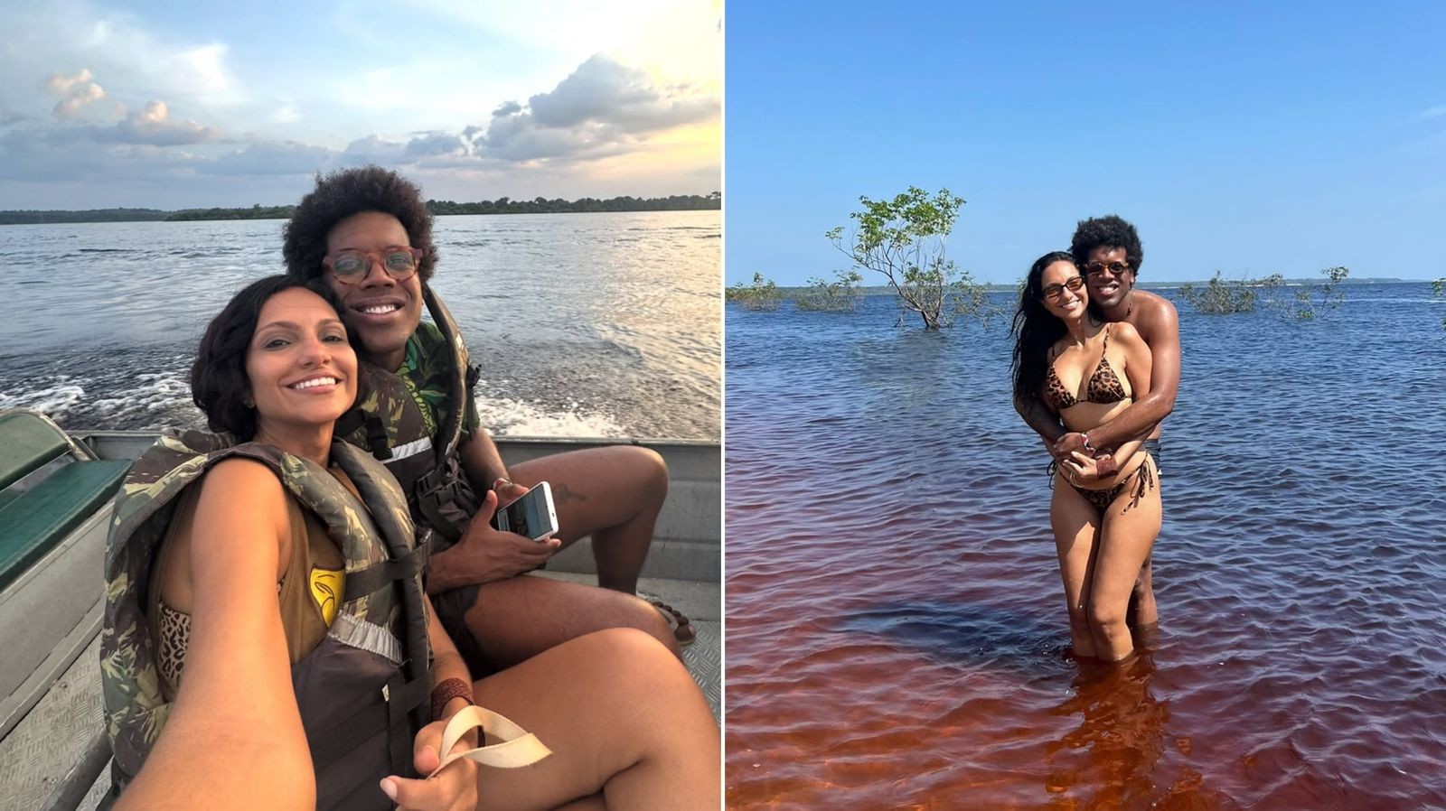 João Gil e Carolina Pimentel durante cerimônia de casamento branco
