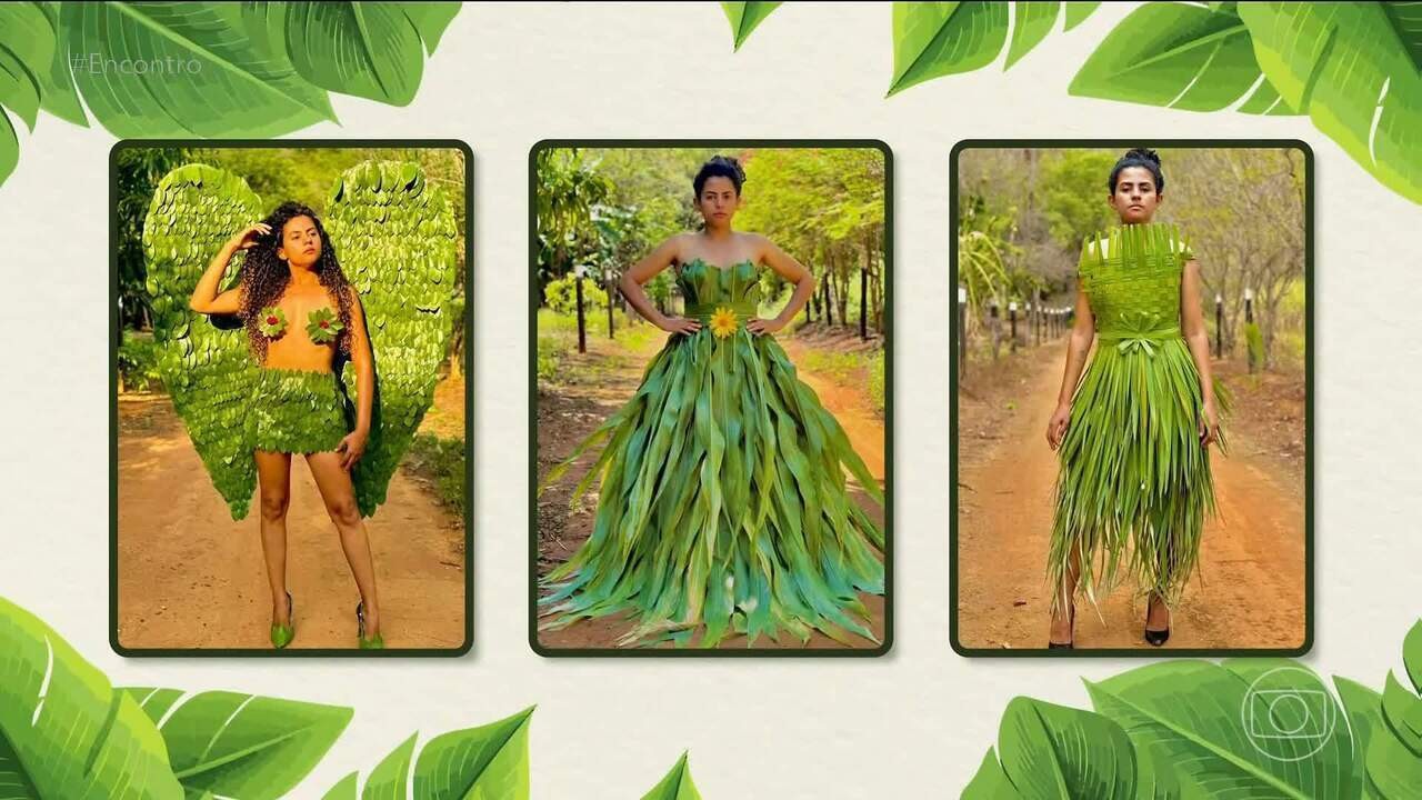 Influenciadora cria roupa 'cravejada no milho' para Copa após viralizar com looks de palha: 'Quase alta costura'