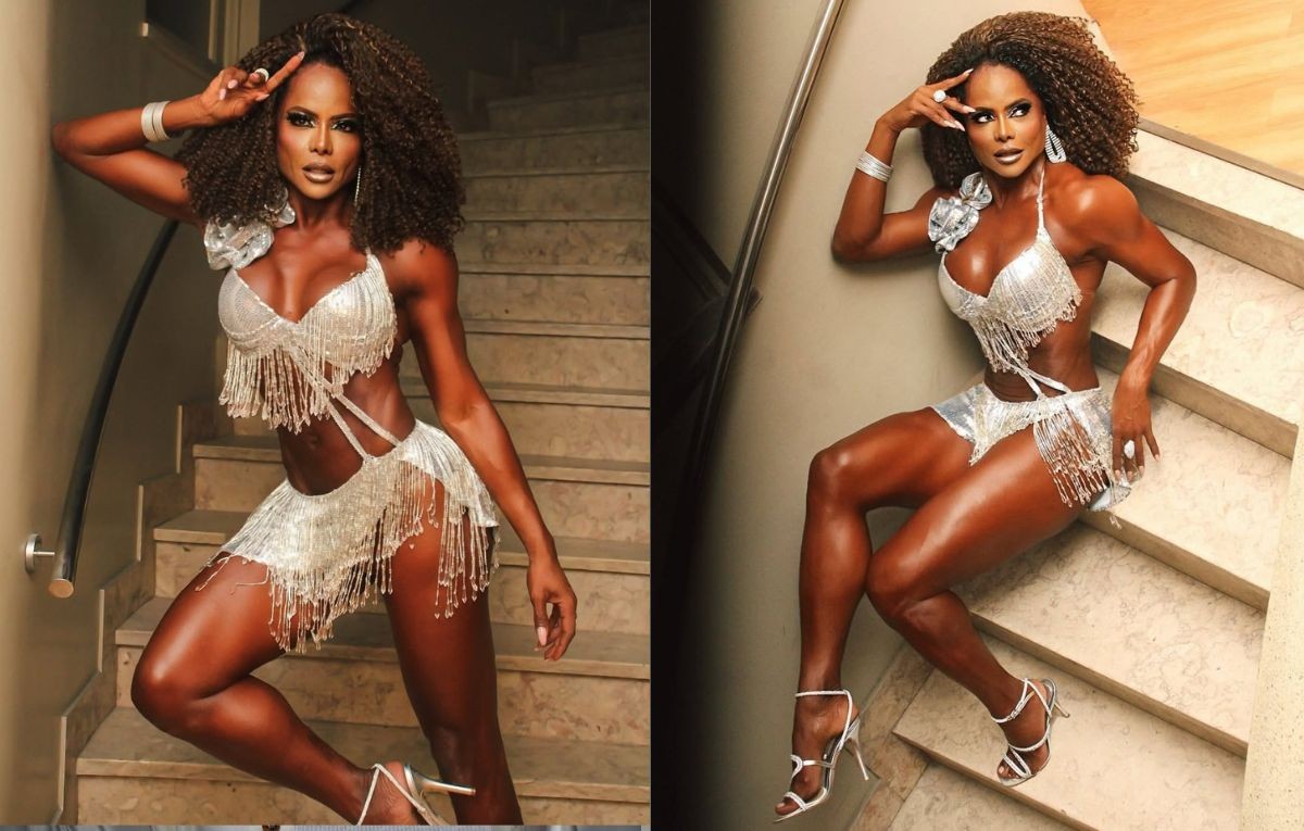 Adriana Bombom impressiona com corpo musculoso para noite de samba