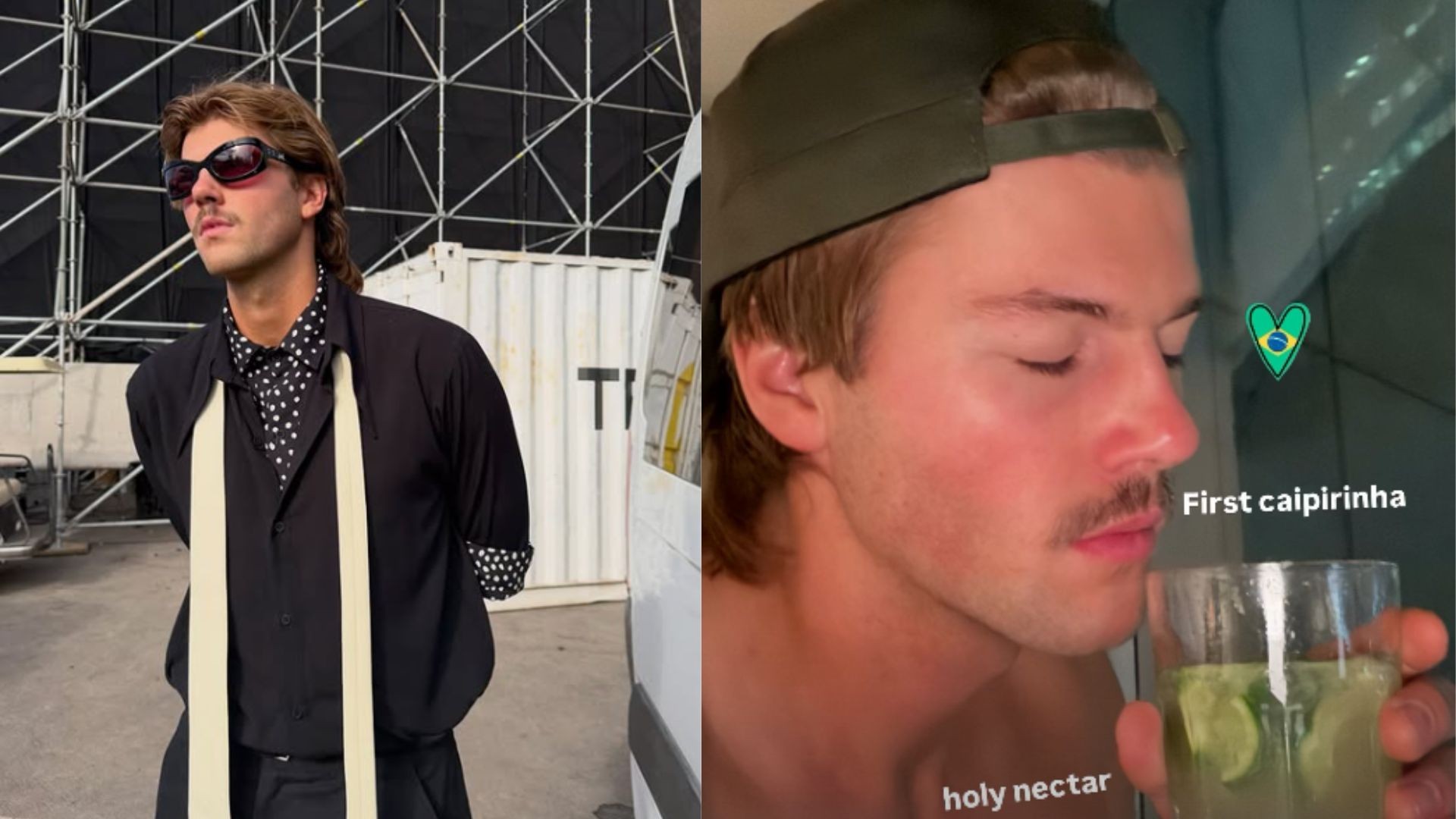 Atração do Lollapalooza 2026, Ruel prova sua primeira caipirinha no Brasil: 'Nectar dos deuses'