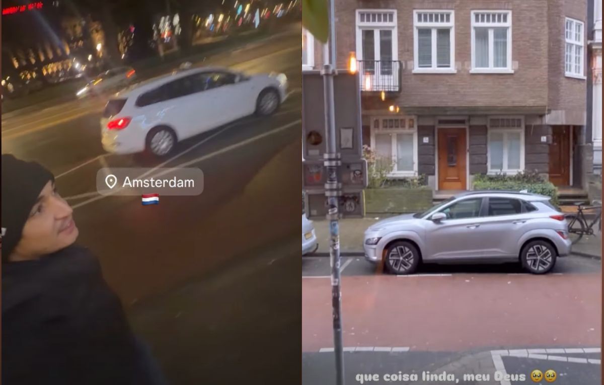 João Gomes comemora ao ver a a neve pela primeira vez: 'Eu nunca tinha visto, coisa mais linda'