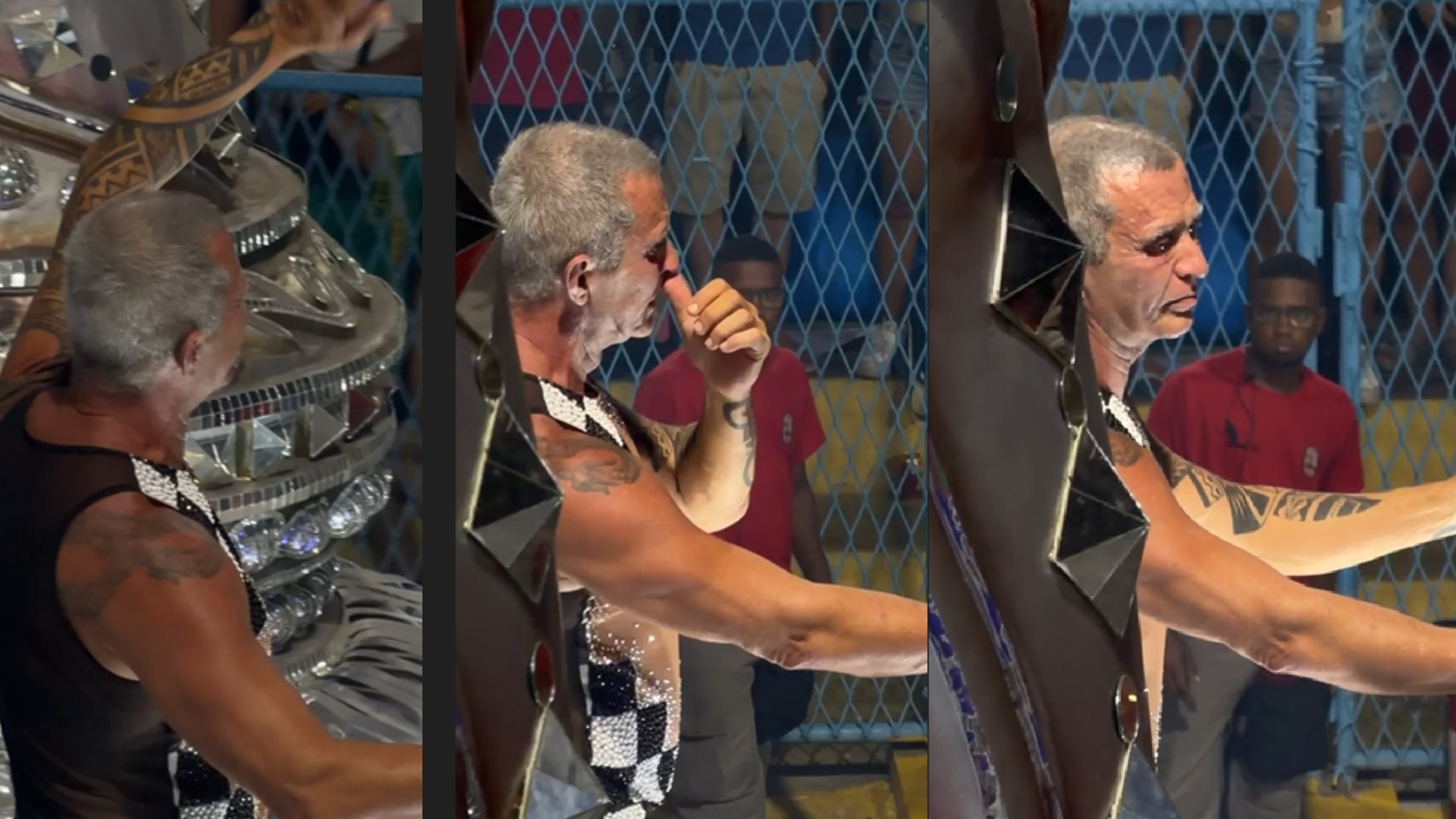 Paulo Barros chora em desfile da Viradouro